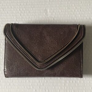 Matt & Nat Brown Wallet with Chevron Zipper Design